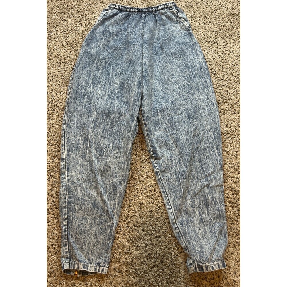 Vintage 1980s Body Alive Acid Wash Elastic Waist Made in USA Size XL